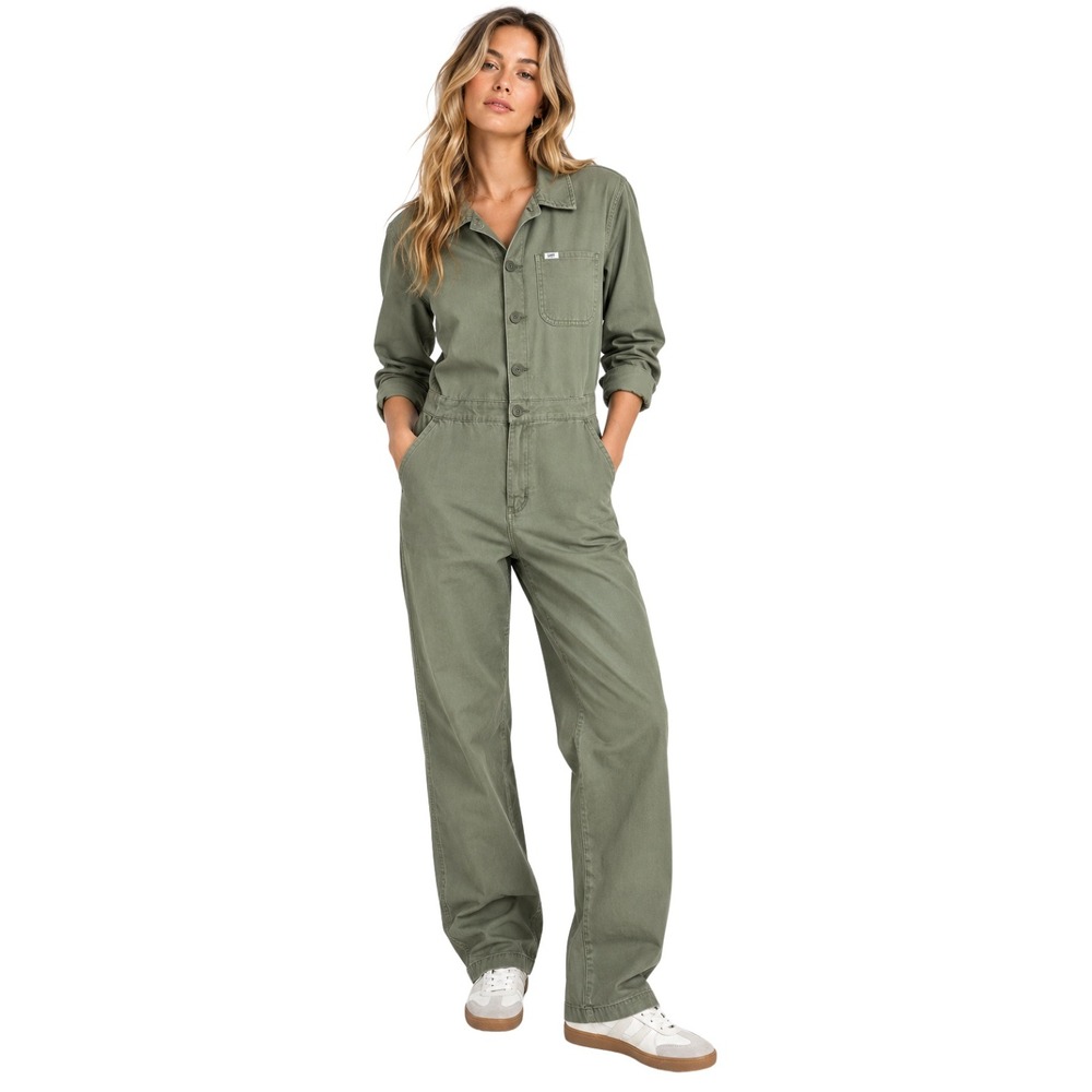 Vintage Lee Workwear Jumpsuit Utility Boiler Suit Womens Small Olive Green